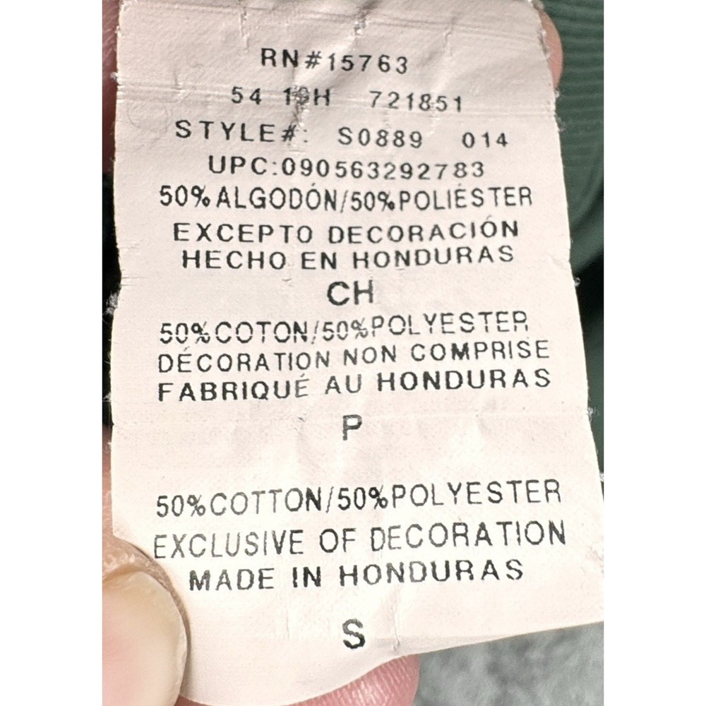Y2K Champion Pullover Hoodie Green Fleece Sweatshirt‎ Drawstring Men's Medium - Picture 4 of 10